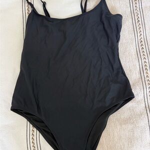 Everyday Black One-Piece Swimsuit with Adjustable Straps